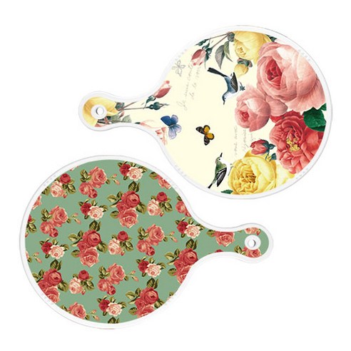 로엠디자인 서빙 원형 보드 도마 PrettyRoses 2p 세트, PrettyRoses, 취람색장미, 1세트