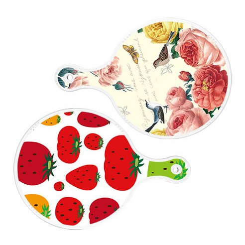 로엠디자인 서빙 원형 도마 보드 2p ParisRose 세트, ParisRose, 딸기형상, 1세트