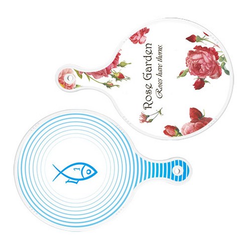 로엠디자인 서빙 도마 보드 2p RoseGarden원형 세트, RoseGarden원형, 피쉬라인블루원형, 1세트