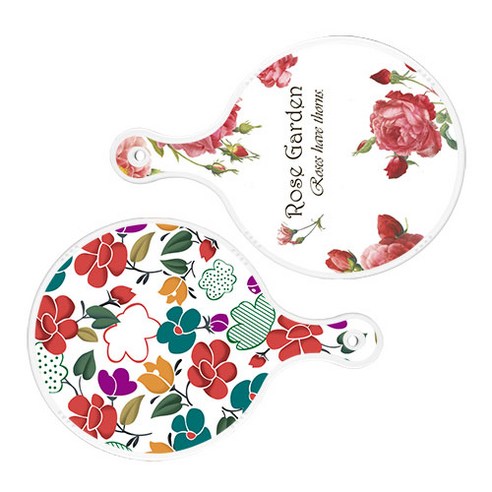 로엠디자인 서빙 도마 보드 2p RoseGarden원형 세트, RoseGarden원형, floral 목련 혼합원형, 1세트