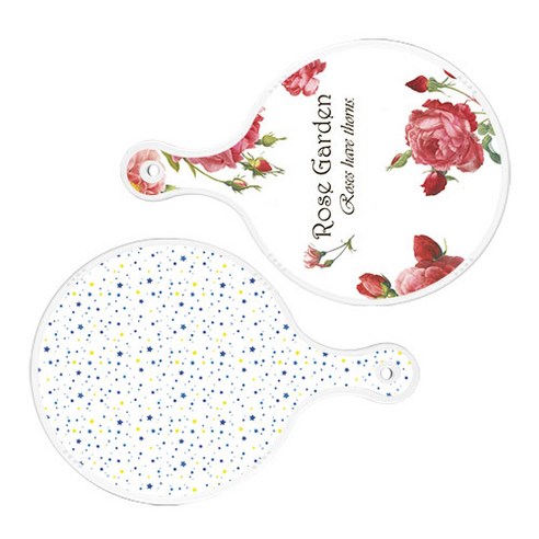로엠디자인 서빙 도마 보드 2p RoseGarden원형 세트, RoseGarden원형, 블루별원형, 1세트