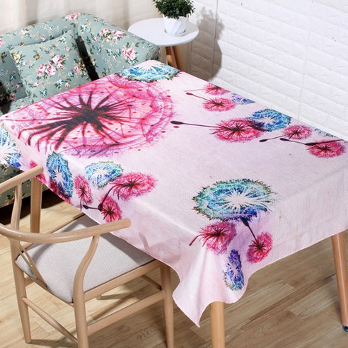 이코디 블라썸 가든 테이블 보, 핑크 플라워, 90 x 90 cm