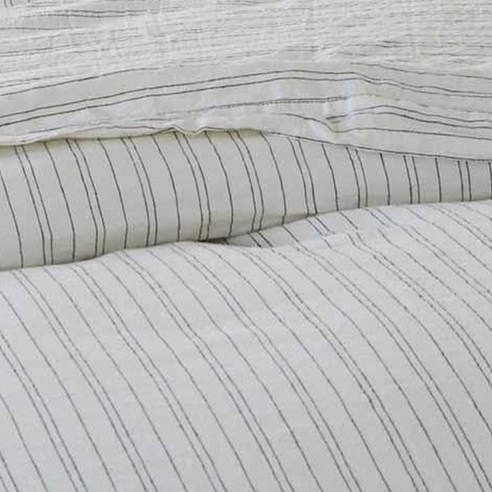 라흐두뜨 스트라이프 린넨 이불커버 F696669, white + carbon