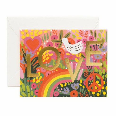 라이플페이퍼 ALL YOU NEED IS LOVE 카드 + 봉투, 혼합 색상, 1세트