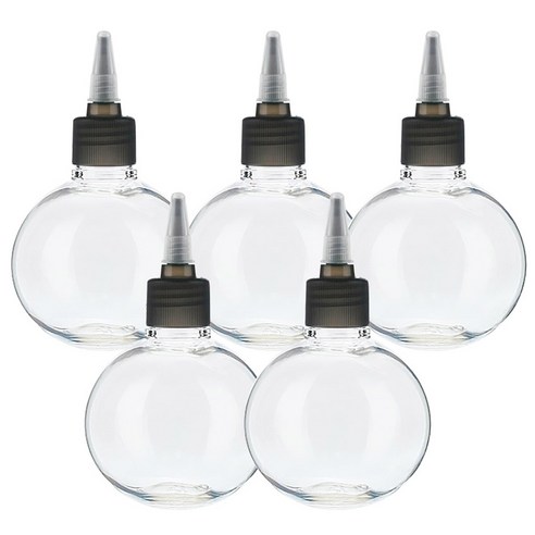 병도매닷컴 투명 뾰족 검정마개 공병 AB130, 130ml, 5개