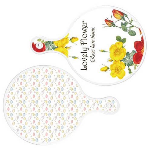 로엠디자인 서빙 도마 2p Lovely Flower 원형 보드 세트, Lovely Flower 원형, 파스텔 밤하늘 원형, 1세트