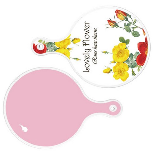 로엠디자인 서빙 도마 2p Lovely Flower 원형 보드 세트, Lovely Flower 원형, 분홍 원형, 1세트