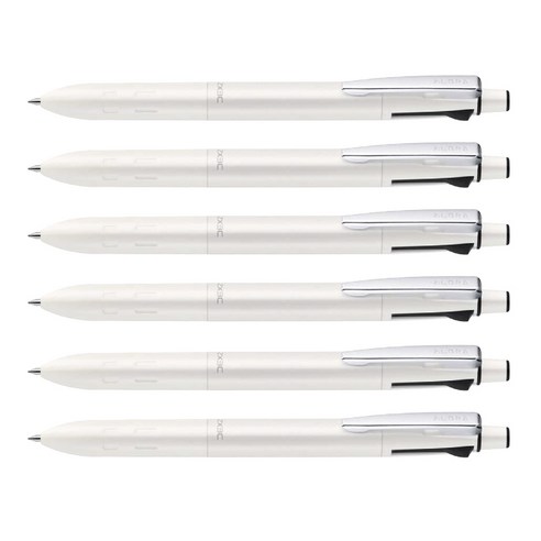 제브라 3칼라 볼펜 3색 유성 다색펜 ZX3C 0.7mm, White, 6개입