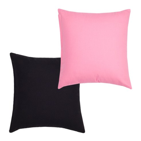 아인하우스 옥스포드015 쿠션 방석커버 2p 세트, 블랙, 핑크