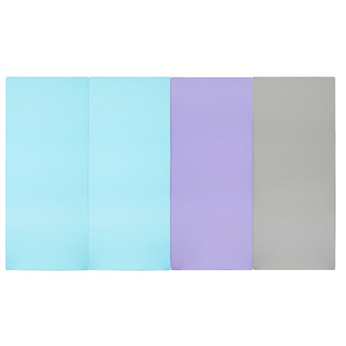 퍼니존 퍼니테라피 스카이블루비비드 시리즈 영유아 폴더매트, 스카이블루 + 바이올렛 + 그레이