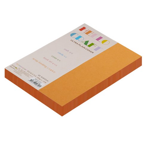 종이문화 친환경색지 레인보우카드 No.27 오렌지, A5, 90매