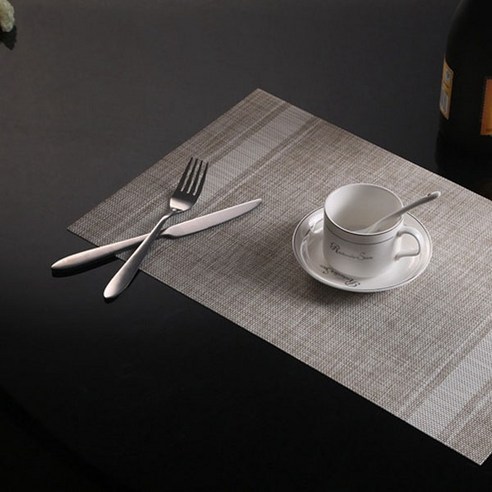 블럭마트 라인 식탁매트 8p, 화이트, 45 x 30 cm