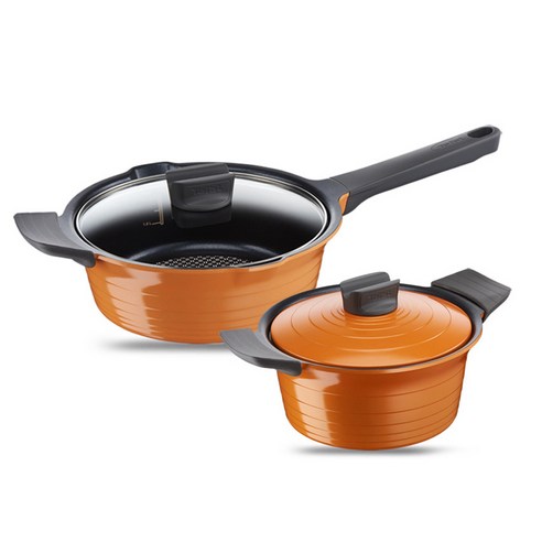 테팔 세라믹 뉴팟라인 냄비 세트 2개, 혼합 색상, 멀티냄비 22cm + 찌개냄비 20cm