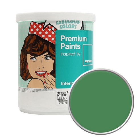 노루페인트 팬톤 내부용 실내 벽면 저광 페인트 1L, 17-6229 Medium Green