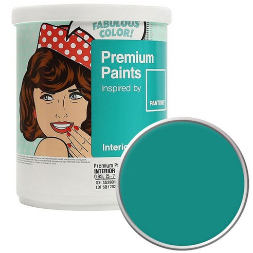 노루페인트 팬톤 내부용 실내벽면 저광 페인트 1L, 17-5421 Porcelain Green
