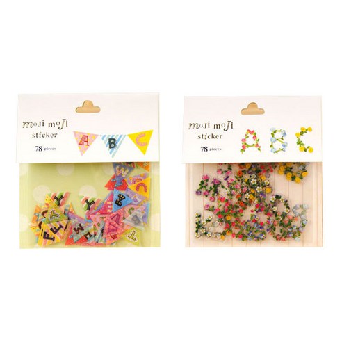 라이프포인트 알파벳 숫자 가렌드알파벳 DIY 스티커팩 2p 세트, 06 가렌드알파벳, 10 꽃알파벳, 1세트