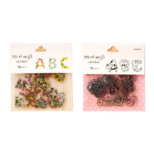 라이프포인트 알파벳 숫자 꽃알파벳 DIY 스티커팩 2p 세트, 10 꽃알파벳, 15 고양이알파벳, 1세트