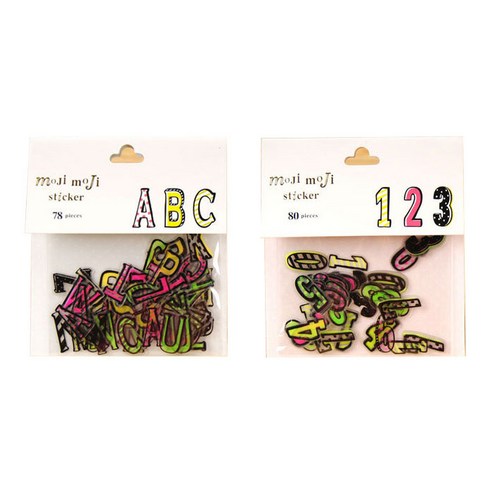 라이프포인트 알파벳 숫자 키치알파벳 DIY 스티커팩 2p 세트, 07 키치알파벳, 08 키치숫자, 1세트