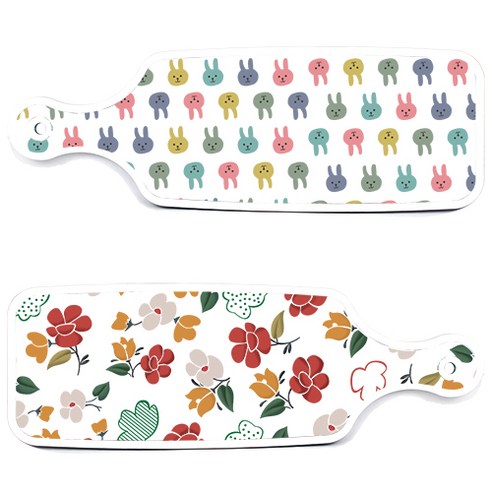 로엠디자인 서빙 도마 보드 2p floral 목련 패턴보드 세트, floral 목련 패턴보드, 토끼보드, 1세트