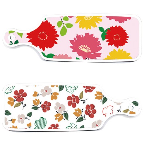 로엠디자인 서빙 도마 보드 2p floral 목련 패턴보드 세트, floral 목련 패턴보드, 국화핑크분홍보드, 1세트