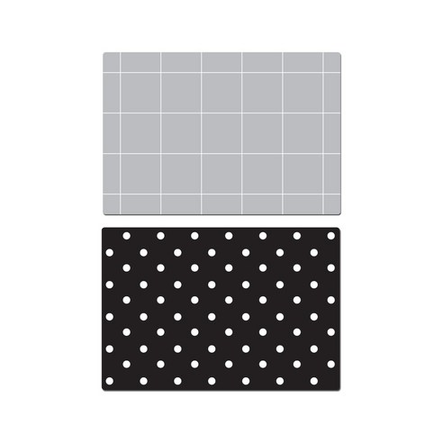 서머스트 실리콘 테이블매트 2p 심플체크 그레이 세트, 심플체크 그레이, 도트 블랙, 425 x 295 mm