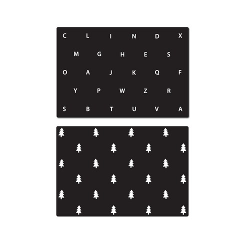 서머스트 실리콘 테이블매트 2p ABC 블랙 세트, ABC 블랙, 포레스트 블랙, 425 x 295 mm
