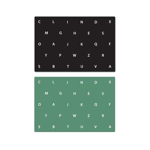 서머스트 실리콘 테이블매트 2p ABC 블랙 세트, ABC 블랙, ABC 카키그린, 425 x 295 mm