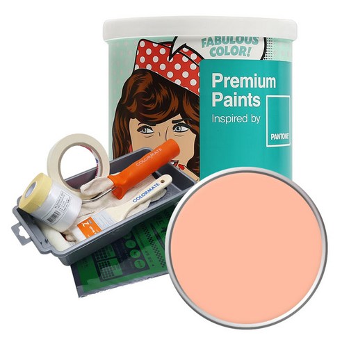 노루페인트 팬톤 내부용 실내벽면 저광 페인트 1L 세트, 14-1228 Peach Nectar