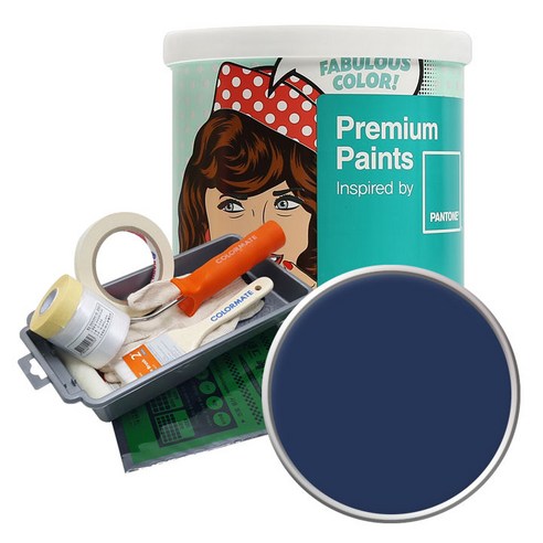 노루페인트 팬톤 내부용 실내벽면페인트 1L 세트 저광, 19-4027 Estate Blue