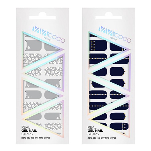 바바코코 젤네일 스트립 스티커 세트 믹스매치 플라워가든 + 믹스매치 다이아몬드체인, 3.모던그레이, 3.블루베리네이비, 1세트