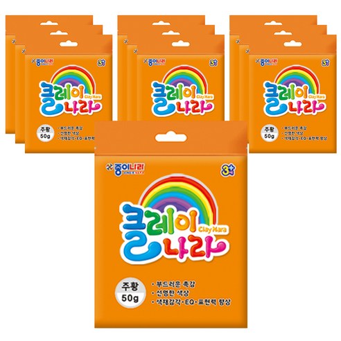 종이나라 클레이나라 점토 10p, 주황, 50g