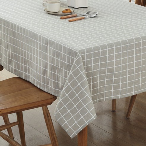이코디 포인트 패턴 미니멀리즘 테이블 보, 라이트그레이, 140 x 180 cm