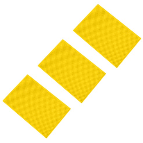 블럭마트 주방 드라잉매트 식기 컵 건조매트 45 x 30 x 1 cm, 옐로우, 3개입