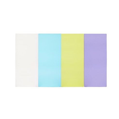 퍼니존 퍼니테라피 화이트비비드 시리즈 2 유아폴더매트, 화이트 + 스카이블루 + 피스타치오 + 바이올렛