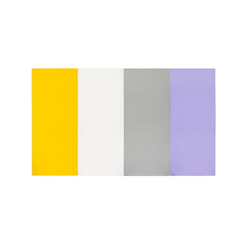 퍼니존 퍼니테라피 옐로우비비드 시리즈 4 유아폴더매트, 옐로우 + 화이트 + 그레이 + 바이올렛