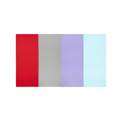 퍼니존 퍼니테라피 레드비비드 시리즈 4 유아폴더매트, 레드 + 그레이 + 바이올렛 + 스카이블루
