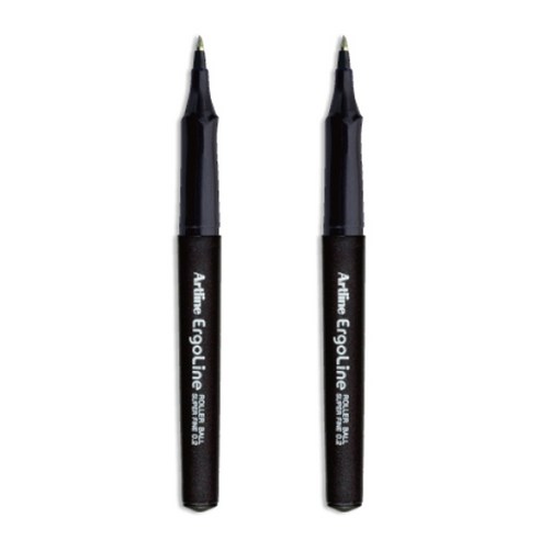 사치하타 아트라인 롤러 펜 0.2mm ERG-4200, 블랙, 2개입