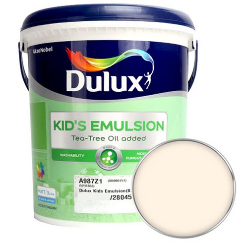 듀럭스 키즈에멀전 페인트 무광 3L, Seashell Pink, 1개
