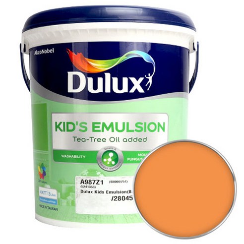 듀럭스 키즈에멀전 페인트 무광 3L, Desert Orange, 1개