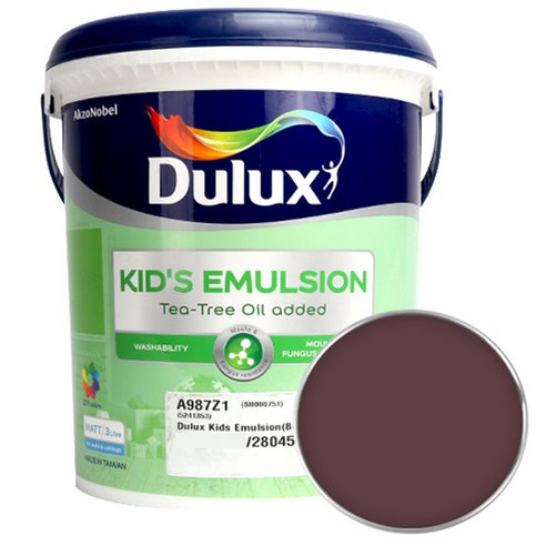듀럭스 키즈에멀전 페인트 무광 3L, Plum Jam, 1개