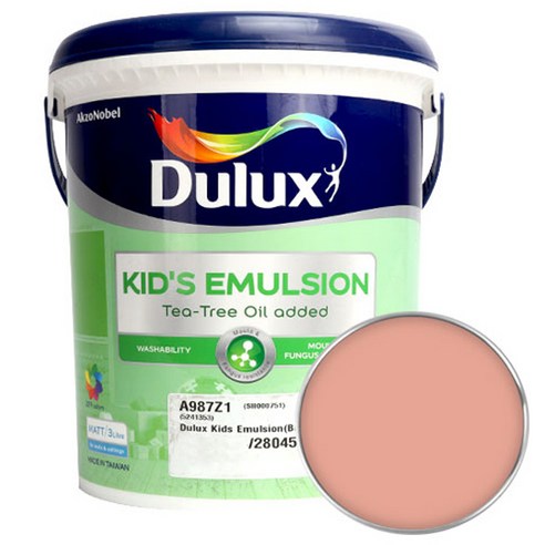 듀럭스 키즈에멀전 페인트 무광 3L, Pink Adobe, 1개