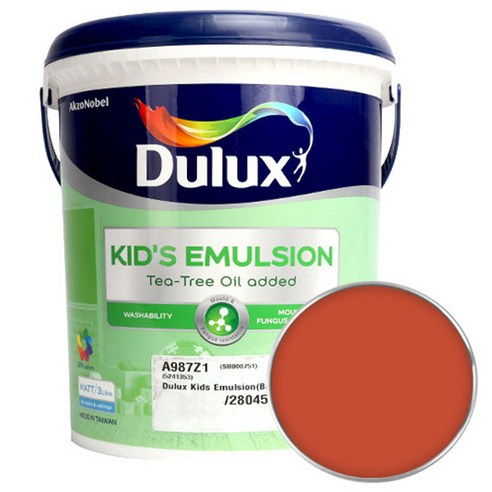 듀럭스 키즈에멀전 페인트 무광 3L, Cherry Sensation, 1개