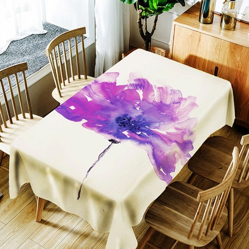 스토어33 몽환적인 꽃 방수 식탁보, E, 140 x 180 cm
