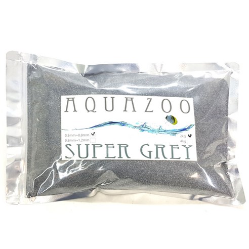 AQUAZOO 어항용 바닥재 0.5~0.8mm 2kg, SUPER GREY, 1개