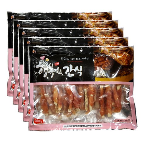 행복한간식 강아지 사사미 간식 400g, 치킨 어포 사사미맛, 5개