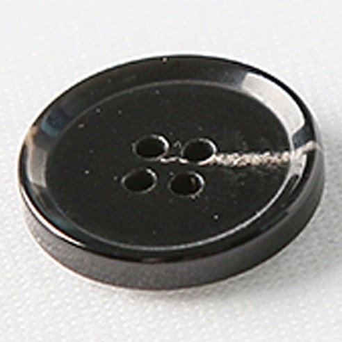 HR빅버튼 옥스포드 유광 단추 21mm, 블랙, 12개입