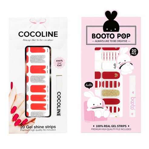 코코라인 붙이는 젤네일 스티커 2p COCO No.134 세트, COCO No.134, BOOTO No.18, 1세트