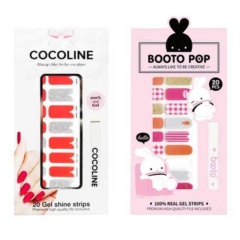 코코라인 붙이는 젤네일 스티커 2p COCO No.134 세트, COCO No.134, BOOTO No.17, 1세트