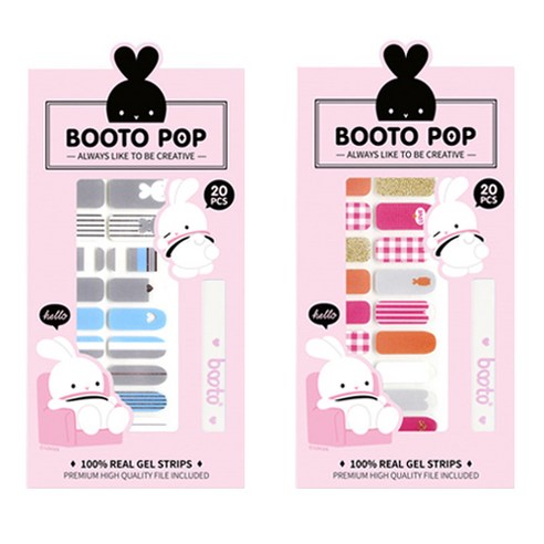 코코라인 붙이는 젤 네일 스트립 스티커 BOOTO 20p, No 7, No 17, 1세트