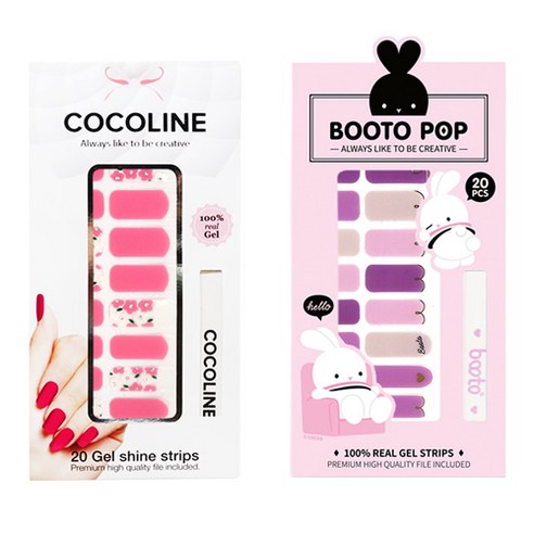 코코라인 붙이는 젤네일 스티커 2p COCO No.140 세트, COCO No.140, BOOTO No.22, 1세트